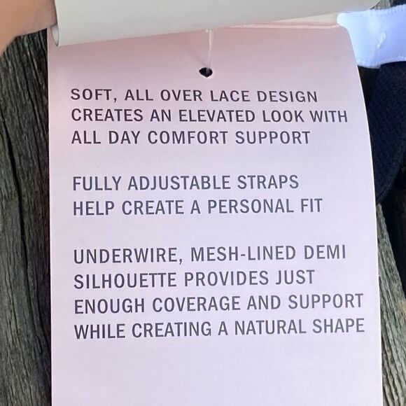 DKNY Black Modern Lace Sheer Demi Bra. Size 32D. NWT - Picture 9 of 12